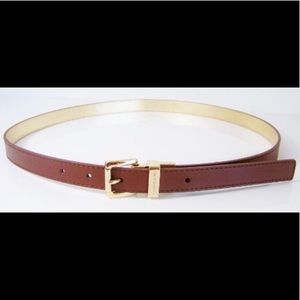 [Michael Kors] skinny brown and gold belt